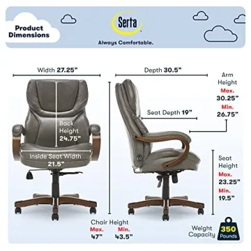 Serta® Conway Ergonomic Executive Office Chair with Adjustable Support