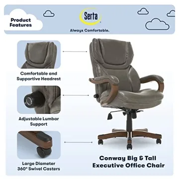 Serta® Conway Ergonomic Executive Office Chair with Adjustable Support
