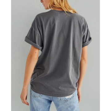 Womens Rose Graphic Tee Soft Casual Summer Short Sleeve