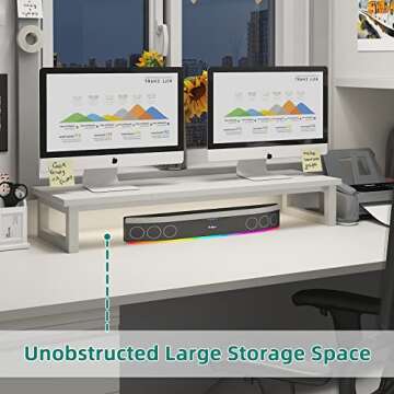 YAOHUOO Dual Monitor Stand Riser, 39Inch Large Monitor Stands for 2 Monitors, Computer Monitor Stand...