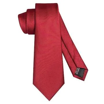 Elegant JEMYGINS Burgundy Necktie Set for Men