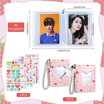 2 Pcs 3 Inch Kpop Photocard Holder Book Mini Photo Photocard Album Collect Book Kpop Photocard Binde...