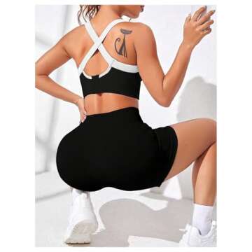SHENHE Women's Criss Cross Back Workout Crop Tank Top