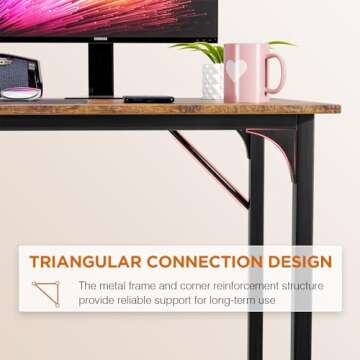 PayLessHere 32/39/47 inch Computer Desk Study Writing Table, Adjustable feet, Modern Furniture for Home Office (1, Brown, 32 inch)