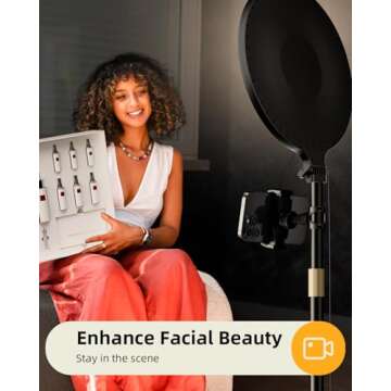 10.5" Ring Light with Stand and Phone Holder - 72" Tripod for iPhone with Light, Professional Led Ri...