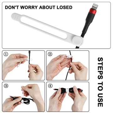 Nearockle 16Pcs Silicone Cable Ties for Organizing Cables