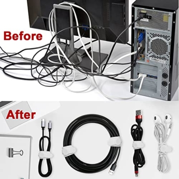 Nearockle 16Pcs Silicone Cable Ties for Organizing Cables