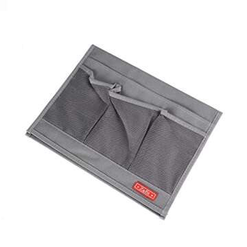 Zafit Bedside Storage Organizer, Table Cabinet Bedside Organizer Caddy for Remotes Phone Glasses (Classic 4 Pockets-Grey)