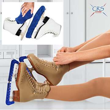 CRS Cross Ice Skate Guards, Soakers and Towel Gift Set. Ice Skating Hard Guards and Soft Skate Blade Covers for Figure Skating or Hockey. (Blade Blue, Large)