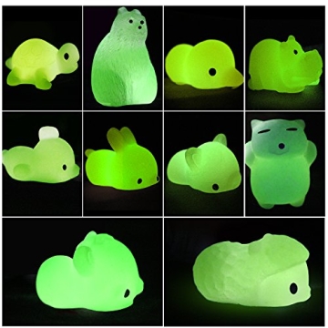 Outee 30 Pcs Glow in the Dark Mochi Animal Toys