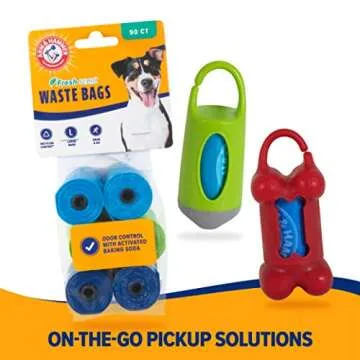 Arm & Hammer Easy-Tear Disposable Poop Bags for Dogs - 90 Strong Bags for Easy Cleanup