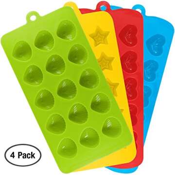 Silicone Chocolate Candy Molds, AIFUDA 4 Packs Non-stick Baking Molds Ice Cube Trays for Making Cake...