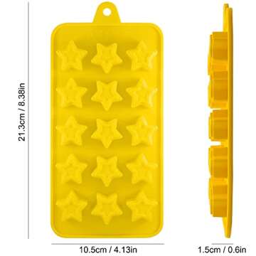 Silicone Chocolate Candy Molds, AIFUDA 4 Packs Non-stick Baking Molds Ice Cube Trays for Making Cake Muffin Cupcake Gumdrop Jelly - Heart, Star & Shell