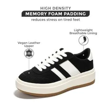 Project Cloud Sneakers for Women - Lace Up Women's Fashion Sneakers Memory Foam Insole Womens Sneake...