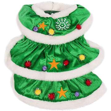 Mogoko Dog Cat Christmas Tree Costume, Funny Pet Cosplay Dress, Puppy Fleece Outfits Warm Clothes for Xmas (XL Size)