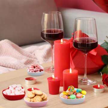 Hushee 12 Pcs Valentine's Day Heart Shaped Side Dish Bowl Ceramic Seasoning Dishes Soy Dipping Sauce Dishes Bowl for Valentine's Day Party Wedding Party (Red, White, Pink,XOXO, Love, Kiss Me)