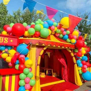 RUBFAC 120 Balloons Assorted Color 12 Inches Rainbow Latex Balloons, 12 Bright Color Party Balloons for Birthday Baby Shower Wedding Party Supplies Arch Garland