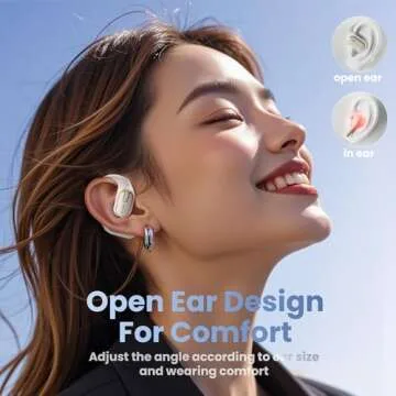 Open Ear Headphones Earbuds wireless - 5.4 Bluetooth Ear Buds with LED Digital Display IPX7 Waterpro...