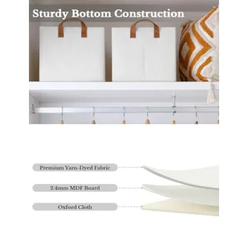 StorageWorks Storage Bins, Fabric Storage Bins for Shelves, Large Storage Baskets with Metal Frame, Closet Baskets and Bins with Handles, Beige, 2-Pack