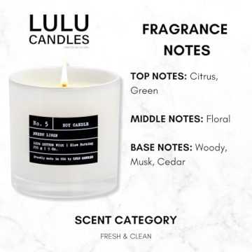 Lulu Candles Fresh Linen | Luxury Scented Soy Candle | 9 Oz.