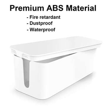 Cable Management Box DUNCHATY 3 Pack Cable Box Organizer with Large Medium Small Cord Hider Box Safe ABS Material for Cover and Hide TV Wires,Computer,Router,USB Hub and Under Desk Power Strip&Cords