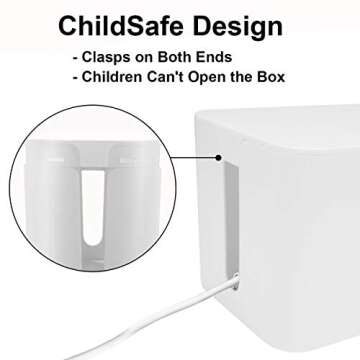 Cable Management Box DUNCHATY 3 Pack Cable Box Organizer with Large Medium Small Cord Hider Box Safe ABS Material for Cover and Hide TV Wires,Computer,Router,USB Hub and Under Desk Power Strip&Cords