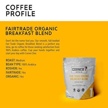 Buy Corner One Organic Breakfast Blend Whole Bean Coffee