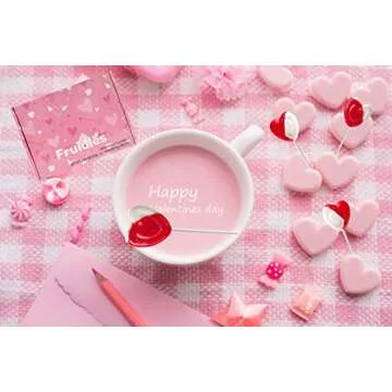 Lollipops Red Heart Shaped Strawberry N' Cream Flavored, 12 Lollipops, Individually Wrapped