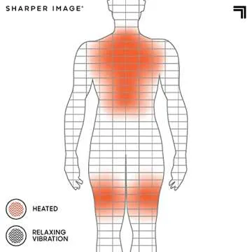 Sharper Image Heated Vibrating Massager for Neck Shoulder & Back - Heating Pad for Pain & Stress Relief, Adjustable Heat Levels, 5 Massage Modes, Muscle Soreness Recovery, Comfort & Relaxation Gift