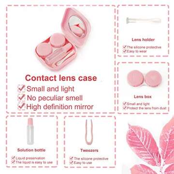 QVVQ 4PCS Contact Lens Case, Colorful Contact Lens Box Holder Container, Outdoor Mini Contact Lens Soak Storage Kit With Mirror For Travel&Home (Yellow, Pink, Blue Purple)
