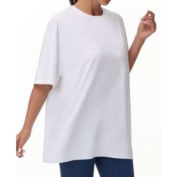 THE GYM PEOPLE Women's Casual Oversized T-Shirts - Short Sleeve Summer Tee