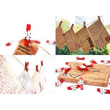 50PCS Christmas Wooden Clothespins for Holiday Displays