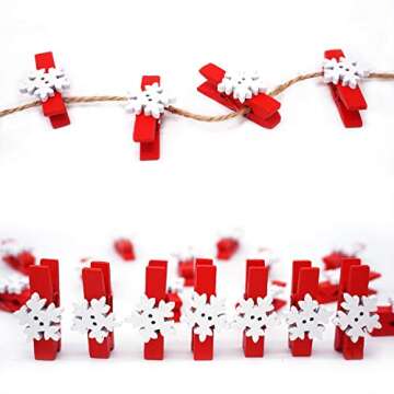 50PCS Christmas Wooden Clothespins for Holiday Displays