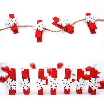 50PCS Christmas Wooden Clothespins for Holiday Displays