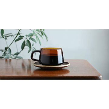 Stunning Amber Glass Cup & Saucer Set for Luxury Drinkware