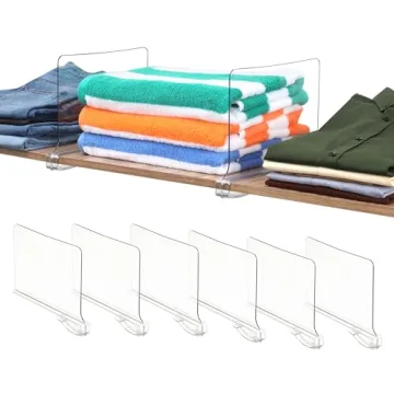 Utopia Home 6 Pack Acrylic Shelf Dividers - Perfect for Closet Organization, Clear Durable Storage