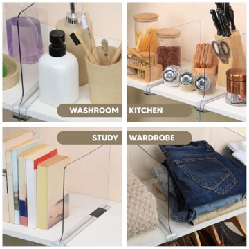 Utopia Home 6 Acrylic Shelf Dividers for Organizing