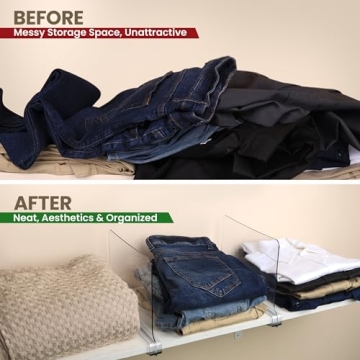 Utopia Home 6 Acrylic Shelf Dividers for Organizing