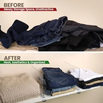 Utopia Home 6 Acrylic Shelf Dividers for Organizing