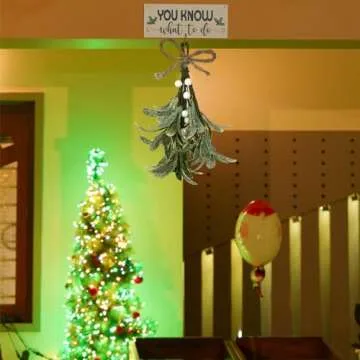 Vercraft 2 Pcs Mistletoe Christmas Decor for Home