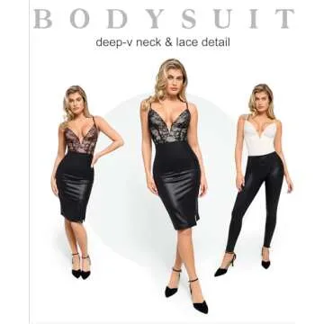 Stylish Popilush Lace Bodysuit for Tummy Control