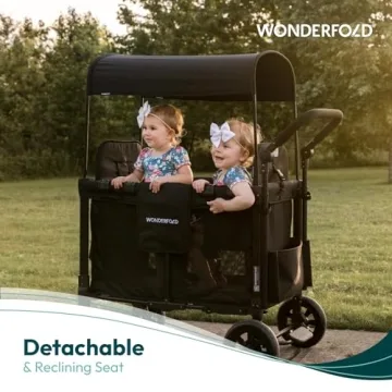 WONDERFOLD W2 Luxe Stroller Wagon for Two Kids