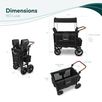 WONDERFOLD W2 Luxe Stroller Wagon for Two Kids