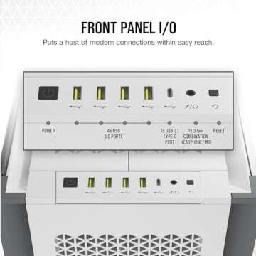 CORSAIR 7000D AIRFLOW Full-Tower ATX PC Case – High-Airflow Front Panel – Spacious Interior – Easy Cable Management – 3x 140mm AirGuide Fans with PWM Repeater Included – White