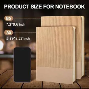 TSFPapier Lined Journal Notebook for Work College Ruled Note Book 5.79"x8.27"A5 PU Leather Daily Jou...