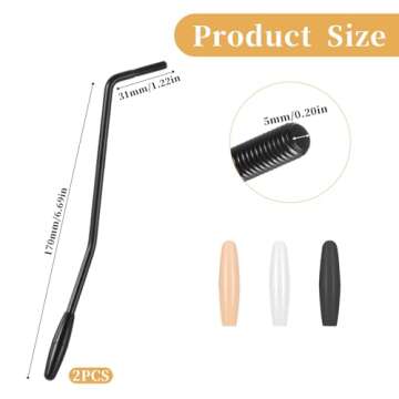 2Pcs Whammy Bar, 6mm & 5mm Thread Tremolo Arm, Electric Guitar Whammy Bar with Tip Metal Single Trem...