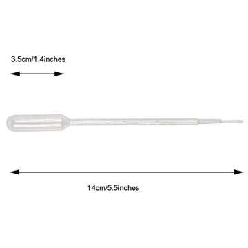 300PCS 1ml Disposable Plastic Clear Liquid Dropper Transfer Pipette Eye Droppers,Volumetric Pipettes...