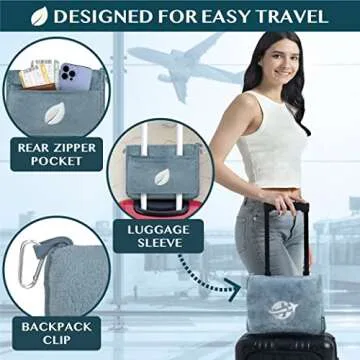 PAVILIA Travel Blanket and Pillow for Cozy Travel Comfort