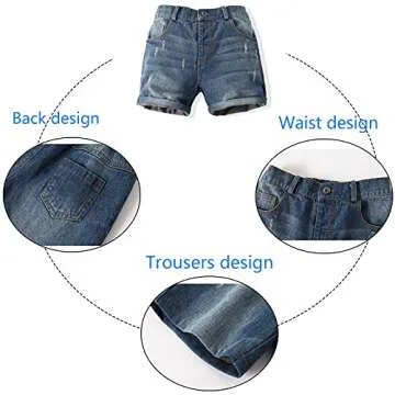 Kimocat Toddler Baby Boys' Summer Casual Shorts Sets Gentleman Overalls Outfits Suits (Blue, 1T, 1_year)