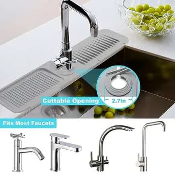 5° Slope Kitchen Sink Splash Guard - Silicone Faucet Mat